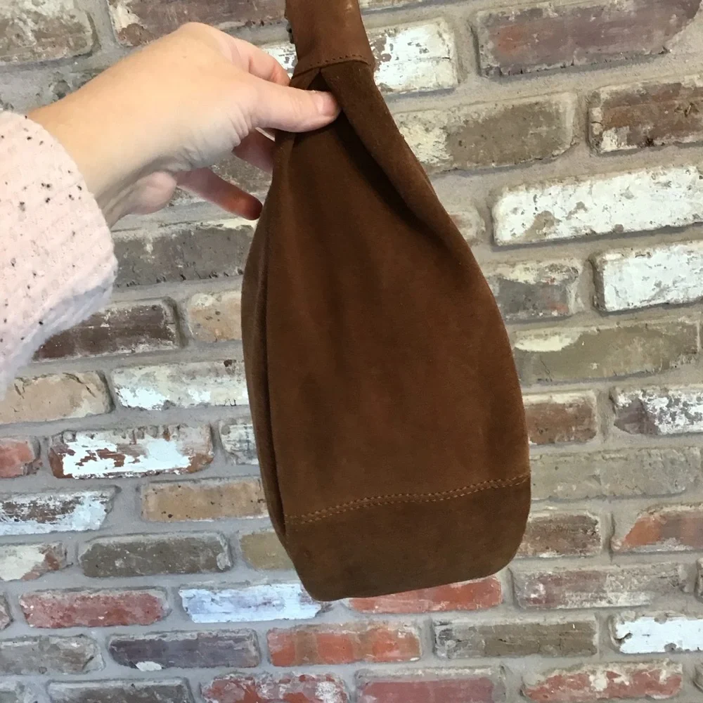 HARBOUR 2ND Women's Brown Suede Leather Moon Crescent Bag